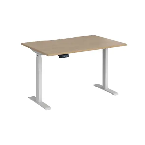 Elev8 Contract Straight Sit-Stand Desk - 1200 - White - Kendal Oak